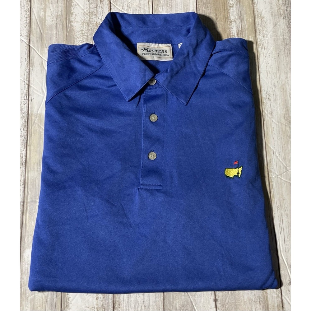 Masters Performance Short Sleeve Golf Polo Men's Size Large Blue.